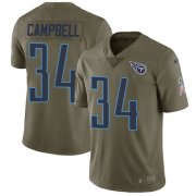 Wholesale Cheap Nike Titans #34 Earl Campbell Olive Men's Stitched NFL Limited 2017 Salute to Service Jersey
