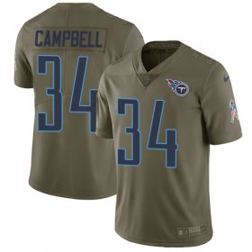 Wholesale Cheap Nike Titans #34 Earl Campbell Olive Men\'s Stitched NFL Limited 2017 Salute to Service Jersey