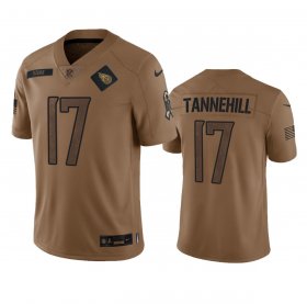 Men\'s Tennessee Titans #17 Ryan Tannehill 2023 Brown Salute To Service Football Stitched Jersey
