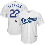 Wholesale Cheap Los Angeles Dodgers #22 Clayton Kershaw Majestic 2019 Postseason Home Official Cool Base Player Jersey White