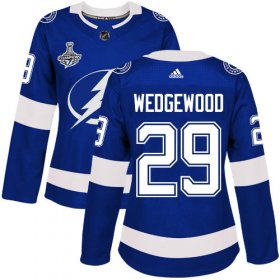 Cheap Adidas Lightning #29 Scott Wedgewood Blue Home Authentic Women\'s 2020 Stanley Cup Champions Stitched NHL Jersey