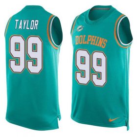 Wholesale Cheap Nike Dolphins #99 Jason Taylor Aqua Green Team Color Men\'s Stitched NFL Limited Tank Top Jersey