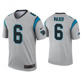 Wholesale Cheap Men\'s Carolina Panthers #6 P.J. Walker Silver Inverted Legend Nike Jersey