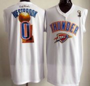Wholesale Cheap Oklahoma City Thunder #0 Russell Westbrook 2012 NBA Champions White Jersey