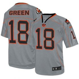 Wholesale Cheap Nike Bengals #18 A.J. Green Lights Out Grey Youth Stitched NFL Elite Jersey