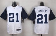 Wholesale Cheap Nike Cowboys #21 Deion Sanders White Men's Stitched NFL Elite Rush Jersey