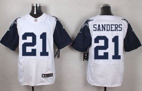 Wholesale Cheap Nike Cowboys #21 Deion Sanders White Men\'s Stitched NFL Elite Rush Jersey
