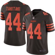 Wholesale Cheap Nike Browns #44 Sione Takitaki Brown Men's Stitched NFL Limited Rush Jersey