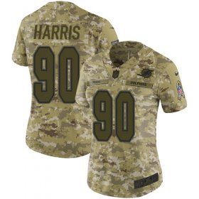 Wholesale Cheap Nike Dolphins #90 Charles Harris Camo Women\'s Stitched NFL Limited 2018 Salute to Service Jersey