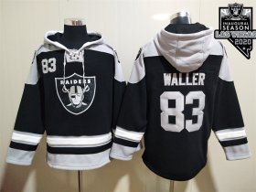 Wholesale Cheap Men\'s Las Vegas Raiders #83 Darren Waller NEW Black 2020 Inaugural Season Pocket Stitched NFL Pullover Hoodie