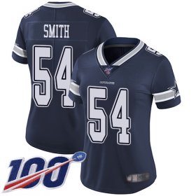 Wholesale Cheap Nike Cowboys #54 Jaylon Smith Navy Blue Team Color Women\'s Stitched NFL 100th Season Vapor Limited Jersey