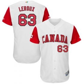 Wholesale Cheap Team Canada #63 Chris Leroux White 2017 World MLB Classic Authentic Stitched MLB Jersey