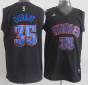 Wholesale Cheap Oklahoma City Thunder #35 Kevin Durant Black With Blue Fashion Authentic Jersey