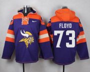 Wholesale Cheap Nike Vikings #73 Sharrif Floyd Purple Player Pullover NFL Hoodie
