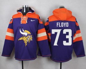 Wholesale Cheap Nike Vikings #73 Sharrif Floyd Purple Player Pullover NFL Hoodie