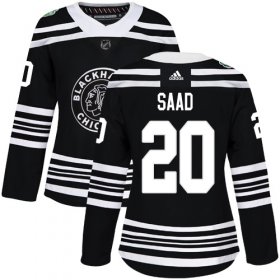 Wholesale Cheap Adidas Blackhawks #20 Brandon Saad Black Authentic 2019 Winter Classic Women\'s Stitched NHL Jersey