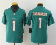 Wholesale Cheap Youth Miami Dolphins #1 Tua Tagovailoa Green 2020 Vapor Untouchable Stitched NFL Nike Limited Jersey