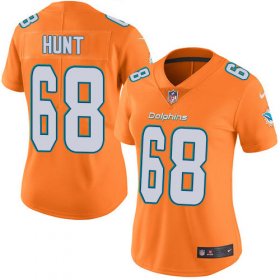 Wholesale Cheap Nike Dolphins #68 Robert Hunt Orange Women\'s Stitched NFL Limited Rush Jersey