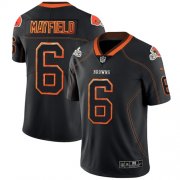 Wholesale Cheap Nike Browns #6 Baker Mayfield Lights Out Black Men's Stitched NFL Limited Rush Jersey