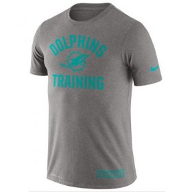 Wholesale Cheap Men\'s Miami Dolphins Nike Heathered Gray Training Performance T-Shirt