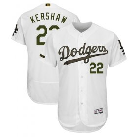 Wholesale Cheap Dodgers #22 Clayton Kershaw White Flexbase Authentic Collection 2018 Memorial Day Stitched MLB Jersey