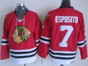 Wholesale Cheap Blackhawks #7 Tony Esposito Red CCM Throwback Stitched NHL Jersey