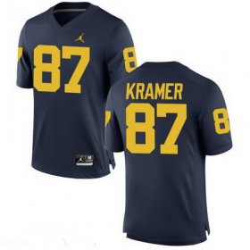Wholesale Cheap Men\'s Michigan Wolverines #87 Ron Kramer Retired Navy Blue Stitched College Football Brand Jordan NCAA Jersey