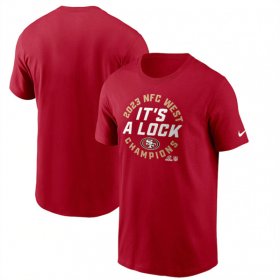 Cheap Men\'s San Francisco 49ers Red 2023 NFC West Champions T-Shirt