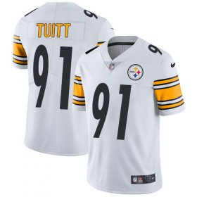 Wholesale Cheap Nike Steelers #91 Stephon Tuitt White Men\'s Stitched NFL Vapor Untouchable Limited Jersey