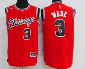 Wholesale Cheap Men\'s Chicago Bulls #3 Dwyane Wade Red Retro Revolution 30 Swingman Adidas Basketball Jersey