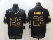 Wholesale Cheap Men's New York Giants #26 Saquon Barkley Black Gold 2020 Salute To Service Stitched NFL Nike Limited Jersey
