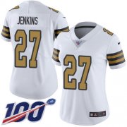 Wholesale Cheap Nike Saints #27 Malcolm Jenkins White Women's Stitched NFL Limited Rush 100th Season Jersey
