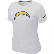 Wholesale Cheap Women's Nike Los Angeles Chargers Logo NFL T-Shirt White