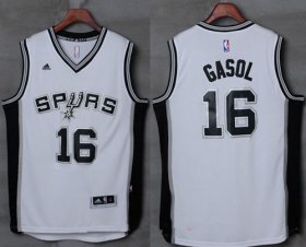 Wholesale Cheap Men\'s San Antonio Spurs #16 Pau Gasol White Stitched NBA Adidas Revolution 30 Swingman Jersey