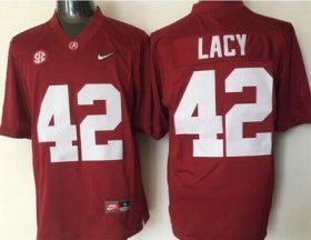 Wholesale Cheap Men\'s Alabama Crimson Tide #42 Eddie Lacy Red 2016 Playoff Diamond Quest College Football Nike Limited Jersey