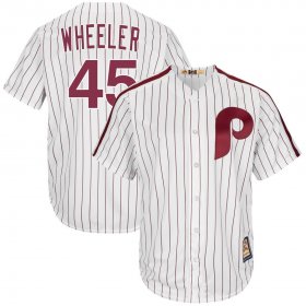 Wholesale Cheap Philadelphia Phillies #45 Zack Wheeler Majestic Cooperstown Collection Cool Base Player Jersey White