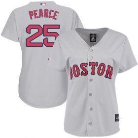 Wholesale Cheap Red Sox #25 Steve Pearce Grey Road Women\'s Stitched MLB Jersey