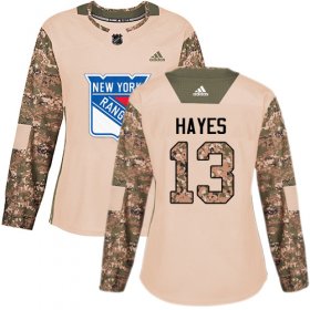 Wholesale Cheap Adidas Rangers #13 Kevin Hayes Camo Authentic 2017 Veterans Day Women\'s Stitched NHL Jersey