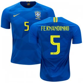 Wholesale Cheap Brazil #5 Fernandinho Away Kid Soccer Country Jersey