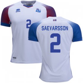 Wholesale Cheap Iceland #2 Saevarsson Away Soccer Country Jersey