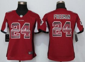 Wholesale Cheap Nike Falcons #24 Devonta Freeman Red Team Color Women\'s Stitched NFL Elite Strobe Jersey