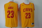 Wholesale Cheap Cleveland Cavaliers #23 LeBron James Revolution 30 Swingman Yellow Jersey