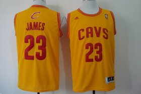 Wholesale Cheap Cleveland Cavaliers #23 LeBron James Revolution 30 Swingman Yellow Jersey