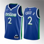 Wholesale Cheap Men's Dallas Mavericks #2 Dereck Lively II Blue 2023 Draft City Edition Stitched Basketball Jersey