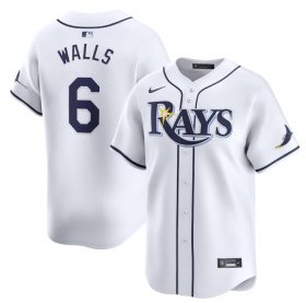 Cheap Men\'s Tampa Bay Rays #6 Taylor Walls White Home Limited Stitched Baseball Jersey