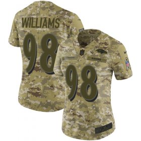 Wholesale Cheap Nike Ravens #98 Brandon Williams Camo Women\'s Stitched NFL Limited 2018 Salute to Service Jersey