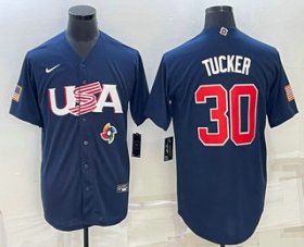 Cheap Men\'s USA Baseball #30 Kyle Tucker 2023 Navy World Baseball Classic Stitched Jersey