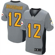 Wholesale Cheap Nike Steelers #12 Terry Bradshaw Grey Shadow Men's Stitched NFL Elite Jersey