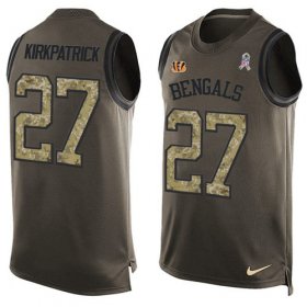 Wholesale Cheap Nike Bengals #27 Dre Kirkpatrick Green Men\'s Stitched NFL Limited Salute To Service Tank Top Jersey
