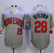 Wholesale Cheap Mitchell And Ness 1987 Twins #28 Bert Blyleven Grey Throwback Stitched MLB Jersey
